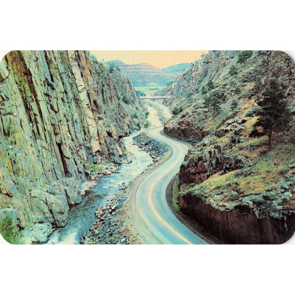 Vintage Thompson Canyon Colorado Highway 34 Postcard Rocky Mountain Nat Park - Picture 1 of 2
